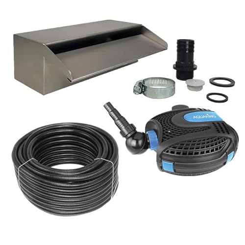 Aquaking Edelstahl Wasserfall 100 cm Komplettset mit Pumpe - Schwimmbad - Pumpe - Brunnen - Teichpumpe - Wasserfall - Teich - Edelstahl - Teichpumpen Aquaking Edelstahl Wasserfall 100 cm Komplettset mit Pumpe - Schwimmbad - Pumpe - Brunnen - Teichpumpe - Wasserfall - Teich - Edelstahl - Teichpumpen von Aquaking