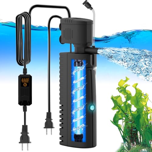 AquaMiracle Aquarium Filter mit U - V Licht & Vorfilterschwamm, Aquariumfilter mit Timer für grünes Wasser, Grüne Saubere Maschine Schildkrötenfilter mit Belüftung für Aquarium und Teich 40-70 AquaMiracle Aquarium Filter mit U - V Licht & Vorfilterschwamm, Aquariumfilter mit Timer für grünes Wasser, Grüne Saubere Maschine Schildkrötenfilter mit Belüftung für Aquarium und Teich 40-70 von AquaMiracle
