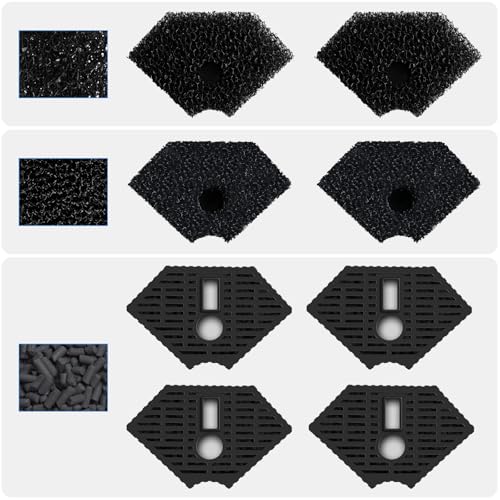 AquaMiracle Turtle Aquarium Filter Ersatzschwamm, Schildkröte Tank Filter Ersatzteile, inklusive 2 x grober Schwamm, 2 x feiner Schwamm & 4 x Aktivkohle, für 10-40 Gallonen AquaMiracle Turtle Aquarium Filter Ersatzschwamm, Schildkröte Tank Filter Ersatzteile, inklusive 2 x grober Schwamm, 2 x feiner Schwamm & 4 x Aktivkohle, für 10-40 Gallonen von AquaMiracle