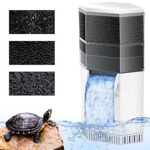 AquaMiracle Turtle Tank Filter 225GPH 3-stufiger Super Leiser Niedriger Wasserstandfilter für 10-40 Gallonen Wasser, Wasserfall Reptilienfilter für Schildkrötenlebensräume & Terrarien AquaMiracle Turtle Tank Filter 225GPH 3-stufiger Super Leiser Niedriger Wasserstandfilter für 10-40 Gallonen Wasser, Wasserfall Reptilienfilter für Schildkrötenlebensräume & Terrarien von AquaMiracle