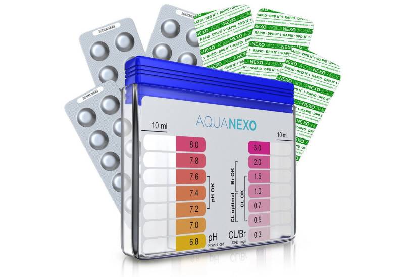 AquaNexo Pool-Wassertest Pool Tester pH und Chlor inkl. 60 Pool Testtabletten AquaNexo Pool-Wassertest Pool Tester pH und Chlor inkl. 60 Pool Testtabletten von AquaNexo