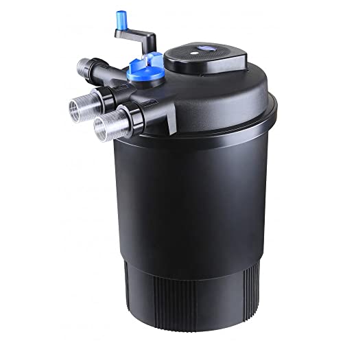 AquaOne Druckteichfilter CPF-30000 I Teichfilter für Teiche bis 60.000 Liter I Bio Teich Filter inkl.55 Watt UVC Klärer mit Kurbelreinigung I schwebealgenfreies klares Wasser von AquaOne