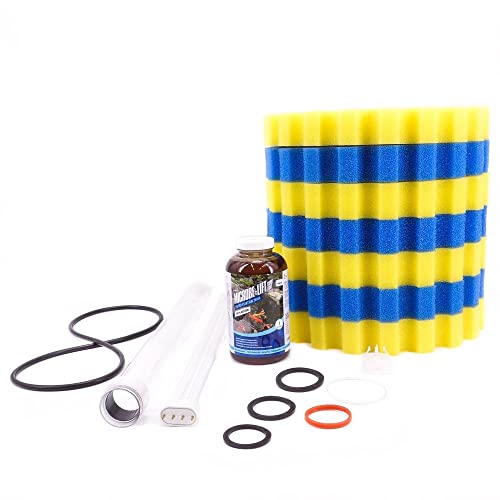 AquaOne Ersatzteile Teichfilter Komplettset für CPF-30000 CPA-30000 Glaskolbe Lampe Dichtungsringe Filtermedien von AquaOne
