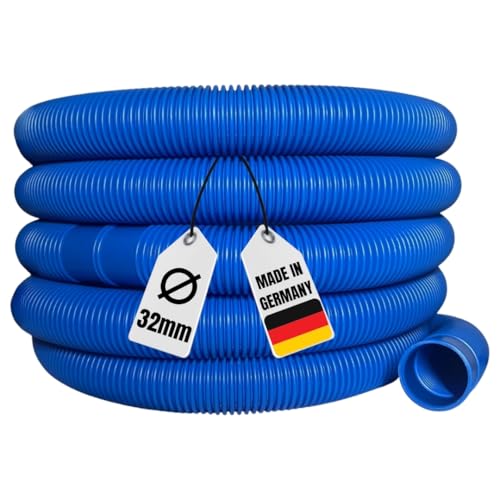 AquaOne Poolschlauch 32mm blau 1,5 Meter I Hochwertiger Pool Schlauch für Garten & Schwimmbad I Solarschlauch I Schwimmbadschlauch I Saugschlauch I Pumpenschlauch I Flexibel Wasserschlauch von AquaOne