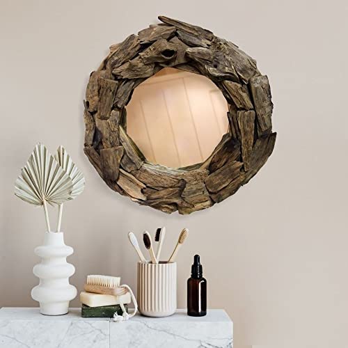 AquaOne Spiegel Sydney Holz Natur I Treibholz Wandspiegel 55 cm Naturholz Rustikal Rund I Badezimmerspiegel Deko Holzrahmen I Handarbeit Wurzel Unikat AquaOne Spiegel Sydney Holz Natur I Treibholz Wandspiegel 55 cm Naturholz Rustikal Rund I Badezimmerspiegel Deko Holzrahmen I Handarbeit Wurzel Unikat von AquaOne