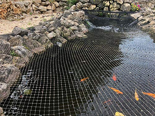 AquaOne Teichnetz feinmaschig 5x4m I Teichabdeckung für laubfreien Teich I vielseitiges Netz in schwarz I Abdecknetz mit 10 Spießen I Schutznetz für Gartenteich von AquaOne