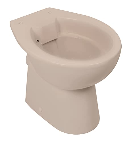 'aquaSu® Stand WC spülrandlos 083, Tiefspüler mit waagerechtem Abgang, Tiefspül WC ohne Spülrand, 39 x 36,5 x 47 cm, Bodenstehende Toilette, Sanitärkeramik in beige, 55108 3 von aquaSu