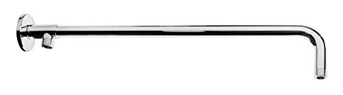 aquaSu® Brausearm Soma | 50 cm Länge | mit Winkel: 90 Grad | Ø 20 mm | für Kopfbrausen | Anschluss in 1/2 | mit Rosette | zur Aufputz-Montage an der Wand | Metall | chrom | 72396 1 von aquaSu