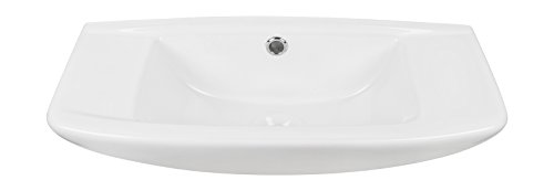 'aquaSu® Handwaschbecken scaLma, 50 cm Waschtisch platzsparend, Sanitärkeramik, Überlauf mittig, Hahnloch rechts oder links, Gäste-WC, 50 x 22 cm, weiß, 572095 von aquaSu