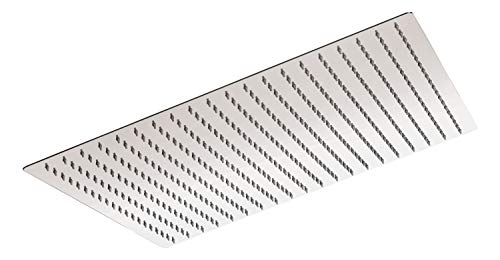 aquaSu® Kopfbrause Offertio mit 1 Strahlart | eckig | chrom | 50 x 50 cm Sprayplatte | mit Kugelgelenk | Antikalk-Noppen | Standard-Gewinde: 1/2 | Wellness-Regendusche | 72278 0 von aquaSu