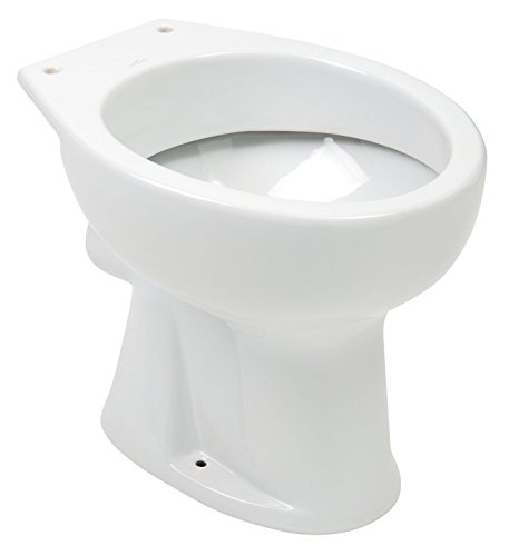 'aquaSu® Stand WC, Flachspüler, Abgang waagerecht, bodenstehende Toilette, mit Stufe, Standard-Form, mit gängigen WC-Sitzen kompatibel, weiße Sanitärkeramik, 567572 von aquaSu