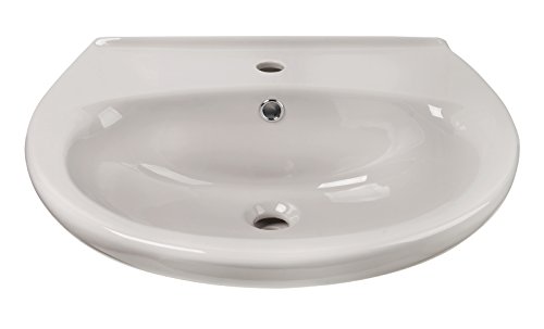 'aquaSu® Wachbecken 65 cm Breite/Manhattan/Waschtisch/Waschplatz/Handwaschbecken/Keramik mit Überlaufschutz von aquaSu