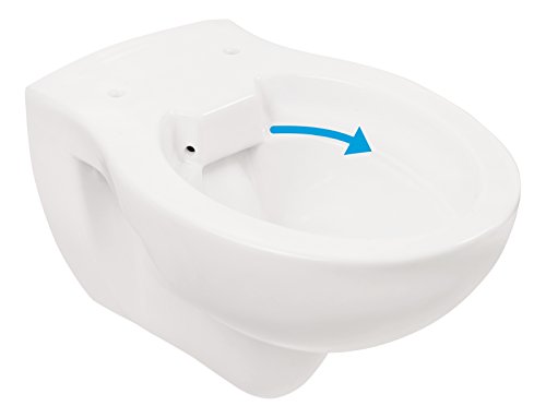 AquaSu Wand-WC, Spülrandlos, Tiefspüler, Abgang waagerecht, Weiß, Toilette, Spülrandloses WC, Klo, Hänge-WC, Randlos von aquaSu