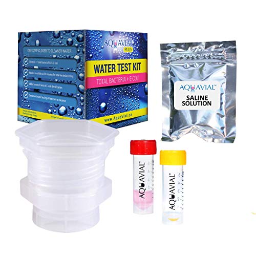 AquaVial Plus Wassertest-Kit 2 in 1 auf Bakterien-Biofilm Pilz & E.coli und Coliforme | Hochempfindlicher Wasserqualität-Tester mit EPA-Standards | für Pool Spa Jacuzzi Trinkwasser Brunnen von AquaVial