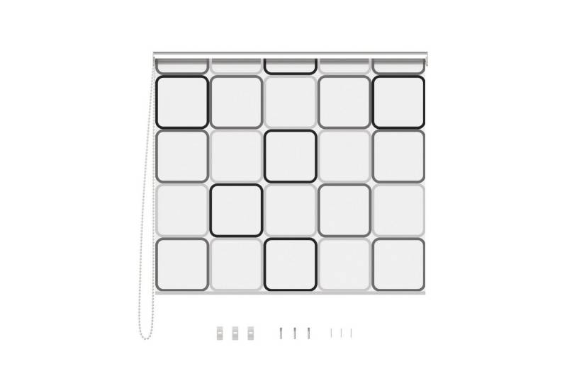 Aquabad® Duschrollo Vaskaflex Badewannenrollo Breite 100 cm, Muster: Quadrat, Breite: 100cm von Aquabad®