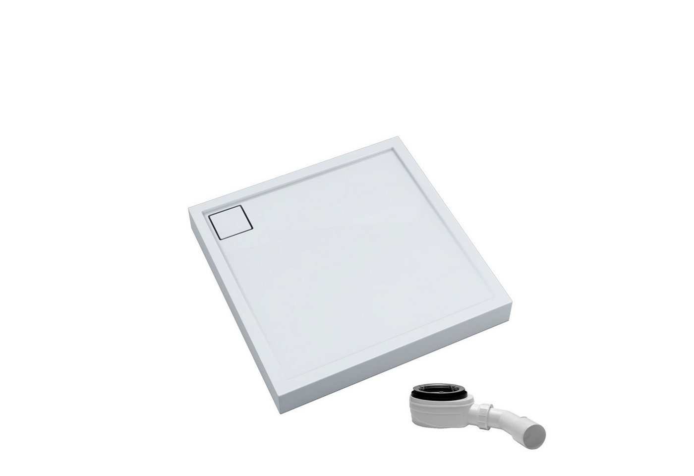 Aquabad® Duschwanne Komplettset FINCA, Quadrat, Acryl, 1-St., Duschwanne + Ablaufgarnitur, 80x80 cm von Aquabad®