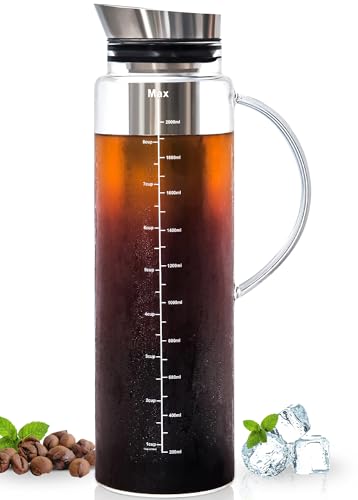 Aquach Kaltgebrühter Kaffee- und Eisteebereiter, luftdichter Deckel für Frische bis zu 2 Wochen, spülmaschinenfest Aquach Kaltgebrühter Kaffee- und Eisteebereiter, luftdichter Deckel für Frische bis zu 2 Wochen, spülmaschinenfest von Aquach