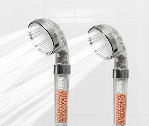 Aquadon Shower Hero 2 Stk. – wassersparender Filter-Duschkopf mit Mineralsteinen – Duschbrause mit 3 Wasserstrahl-Einstellungen – druckerhöhender Sparduschkopf mit Filter-Funktion von Aquadon
