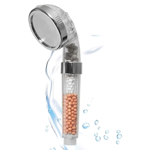 Aquadon Shower Hero – wassersparender Duschkopf mit Mineralsteinen – Duschbrause mit 3 Wasserstrahl-Einstellungen – druckerhöhender Sparduschkopf mit Filter-Funktion für weiches Wasser von Aquadon