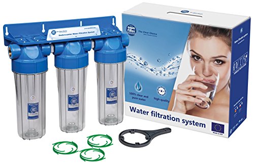 Triple 10"Filtergehäuse Set zweistufiges Wasserfiltrationssystem 1/2" Anschluss Triple 10"Filtergehäuse Set zweistufiges Wasserfiltrationssystem 1/2" Anschluss von PLUMBING4HOME