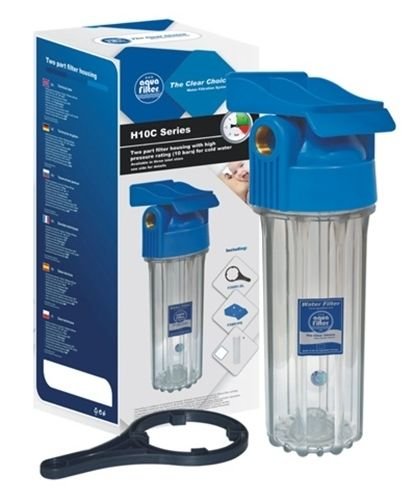 Aquafilter WASSERFILTER GEHÄUSE 10" Gewinde 1/2",3/4",1" FILTERGEHÄUSE / 10 bar (FHPR-HP1) (1/2") von Aquafilter