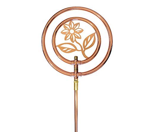 Rasensprenger Blume Rotierend Kupfer mit Erdspieß Kreisregner Wasserspiel von AQUAFIX