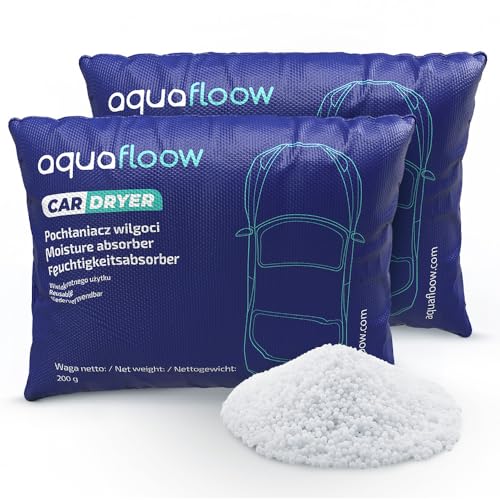 Aquafloow 2x Luftentfeuchter Auto Wiederverwendbar | Anti Beschlag Auto Entfeuchter Wiederverwendbar | Entfeuchter Kissen Für Beschlagene Autoscheiben | Perfekt Für Auto, Wohnmobile (2x0,2kg) von Aquafloow