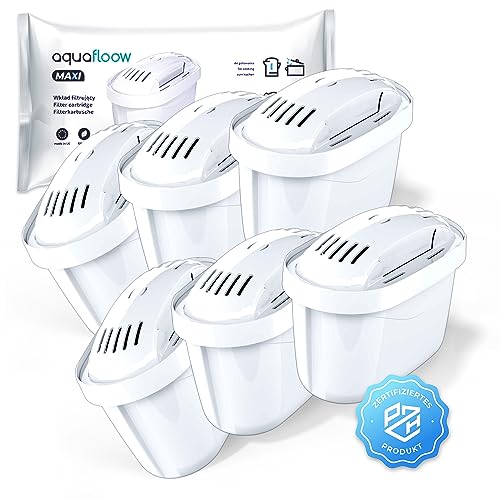 Aquafloow Wasserfilter kartuschen kompatibel mit BRITA Maxtra+, Style, Marella, Elemaris, XL, Fun - 6er Pack von Aquafloow