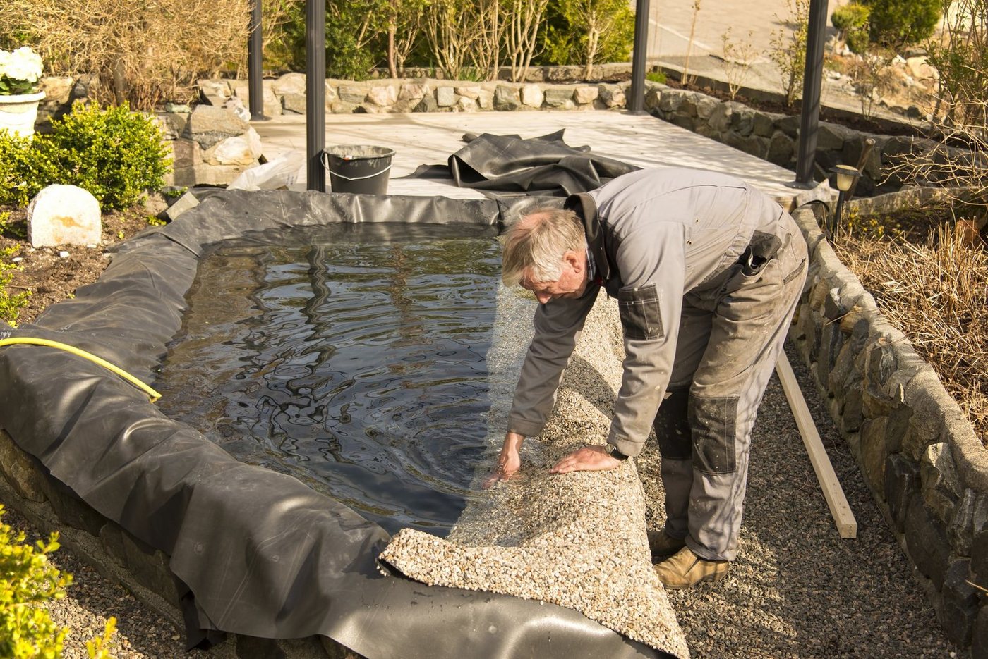 Aquagart Bodenschutzvlies Steinfolie 16m x 0,6m breit Für Bachlauf Ufer Teichfolie Teich Folie von Aquagart