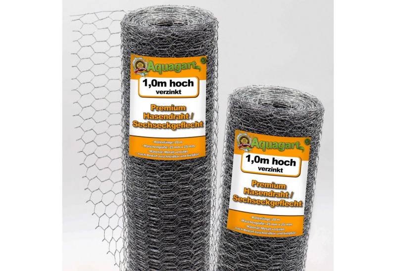 Aquagart Hasendraht 120m Sechseckgeflecht Kaninchendraht Hasendraht 100cm 25mm, (1-St) Aquagart Hasendraht 120m Sechseckgeflecht Kaninchendraht Hasendraht 100cm 25mm, (1-St) von Aquagart