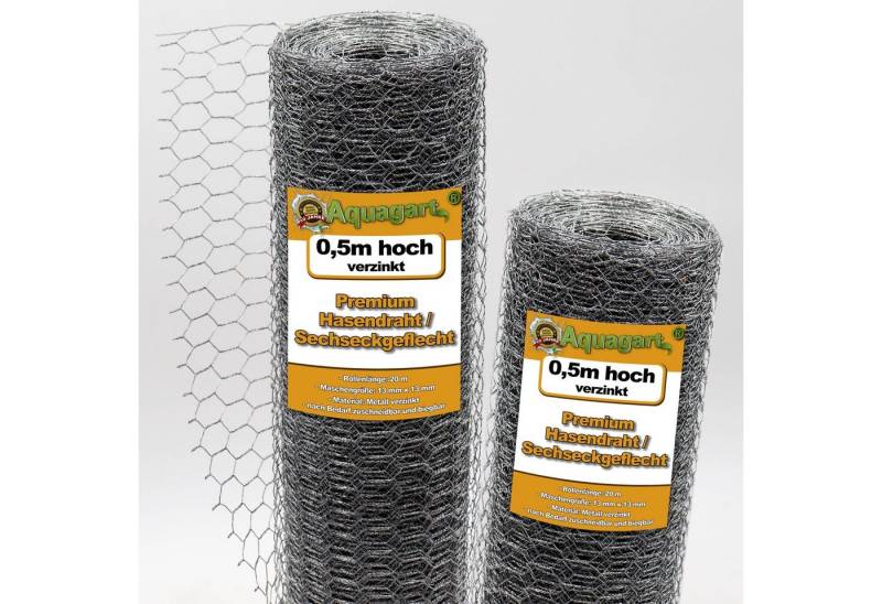 Aquagart Hasendraht 140m Sechseckgeflecht HühnerKaninchendraht Hasendraht 50cm, (1-St) Aquagart Hasendraht 140m Sechseckgeflecht HühnerKaninchendraht Hasendraht 50cm, (1-St) von Aquagart