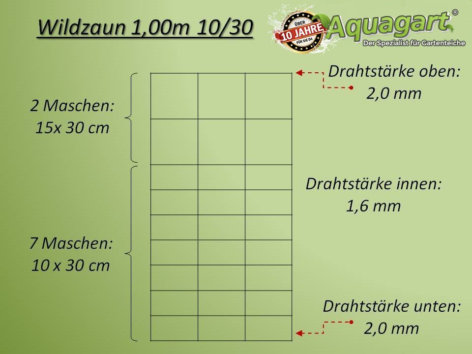 Aquagart Profil 300m Wildzaun Forstzaun Knotengeflecht 100/10/30+ Pfosten + Spanndraht von Aquagart