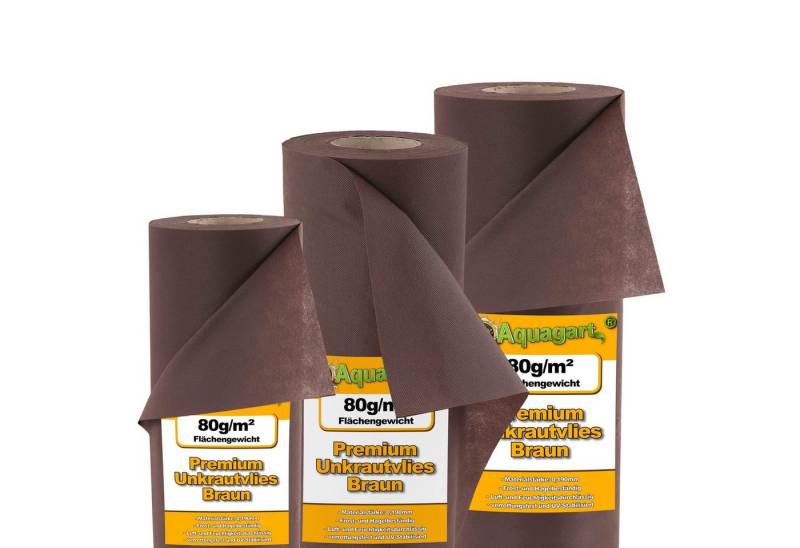 Aquagart Unkrautvlies 10m² Gartenvlies Unkrautvlies Mulchvlies 80g 1,6m breit braun, (1-St) Aquagart Unkrautvlies 10m² Gartenvlies Unkrautvlies Mulchvlies 80g 1,6m breit braun, (1-St) von Aquagart
