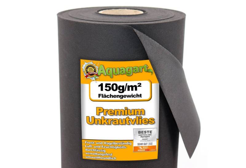 Aquagart Unkrautvlies 12m² Gartenvlies Unkrautvlies Mulchvlies 150g 2m breit, (1-St) von Aquagart