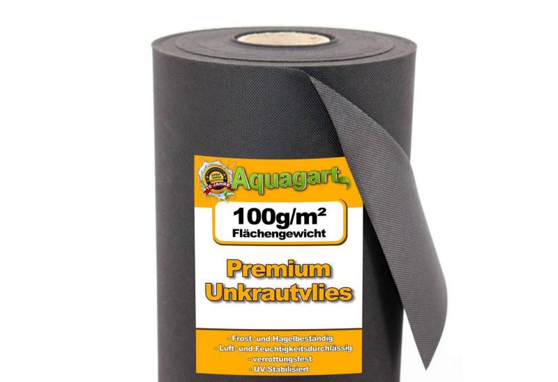 Aquagart Unkrautvlies 16m² Gartenvlies Unkrautvlies Mulchvlies 100g 1,6m br. von Aquagart