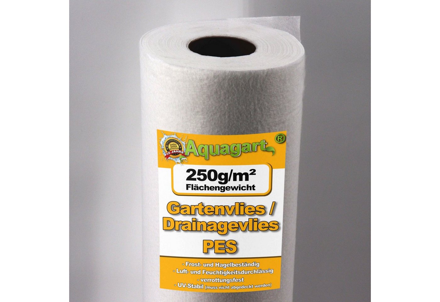 Aquagart Unkrautvlies 320m² Geotextilvlies Gartenvlies Unkrautvlies Teichvlies 250g 1,6m von Aquagart