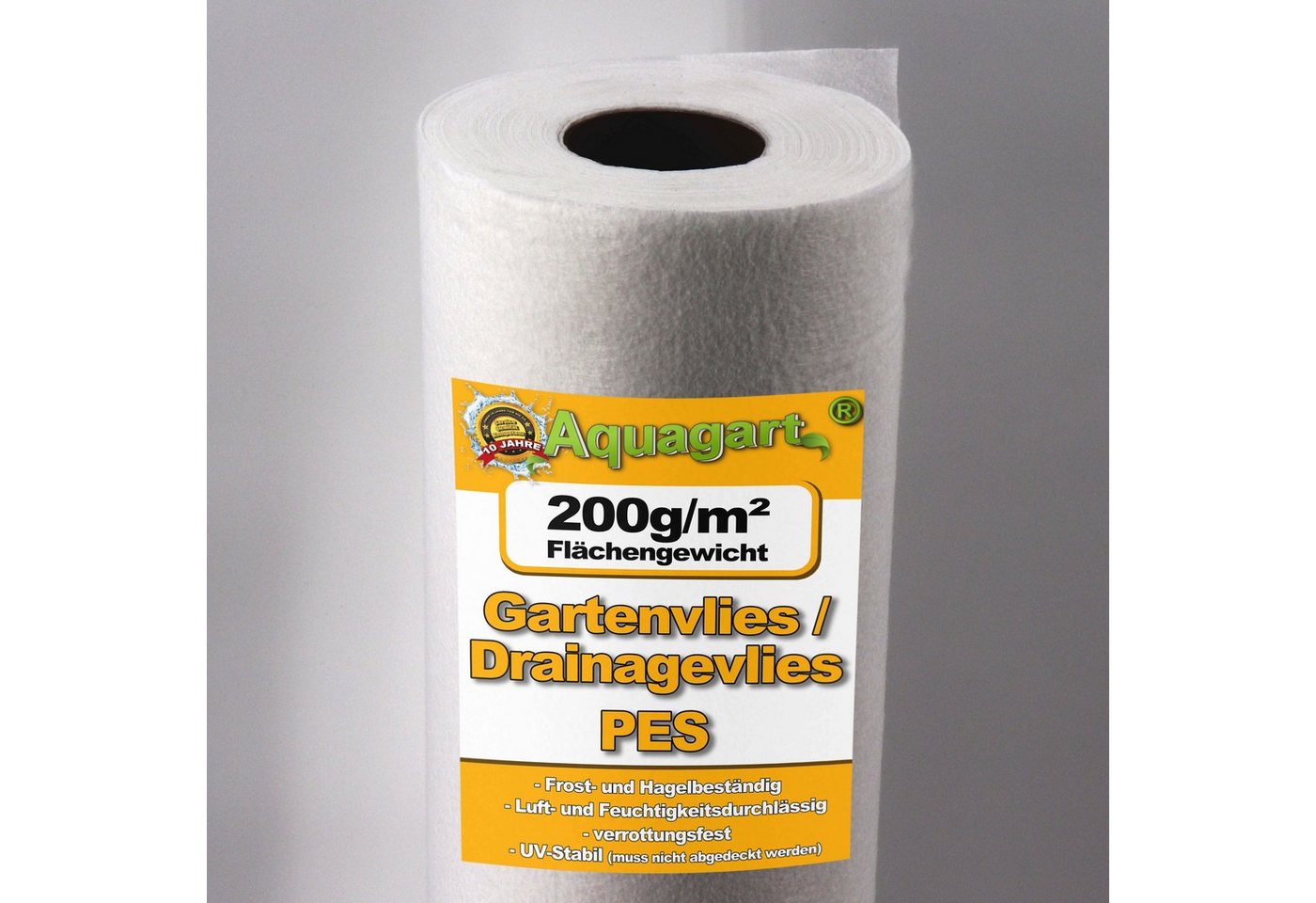 Aquagart Unkrautvlies 380m² Geotextilvlies Gartenvlies Unkrautvlies Drainagevlies 200g 1,9m von Aquagart