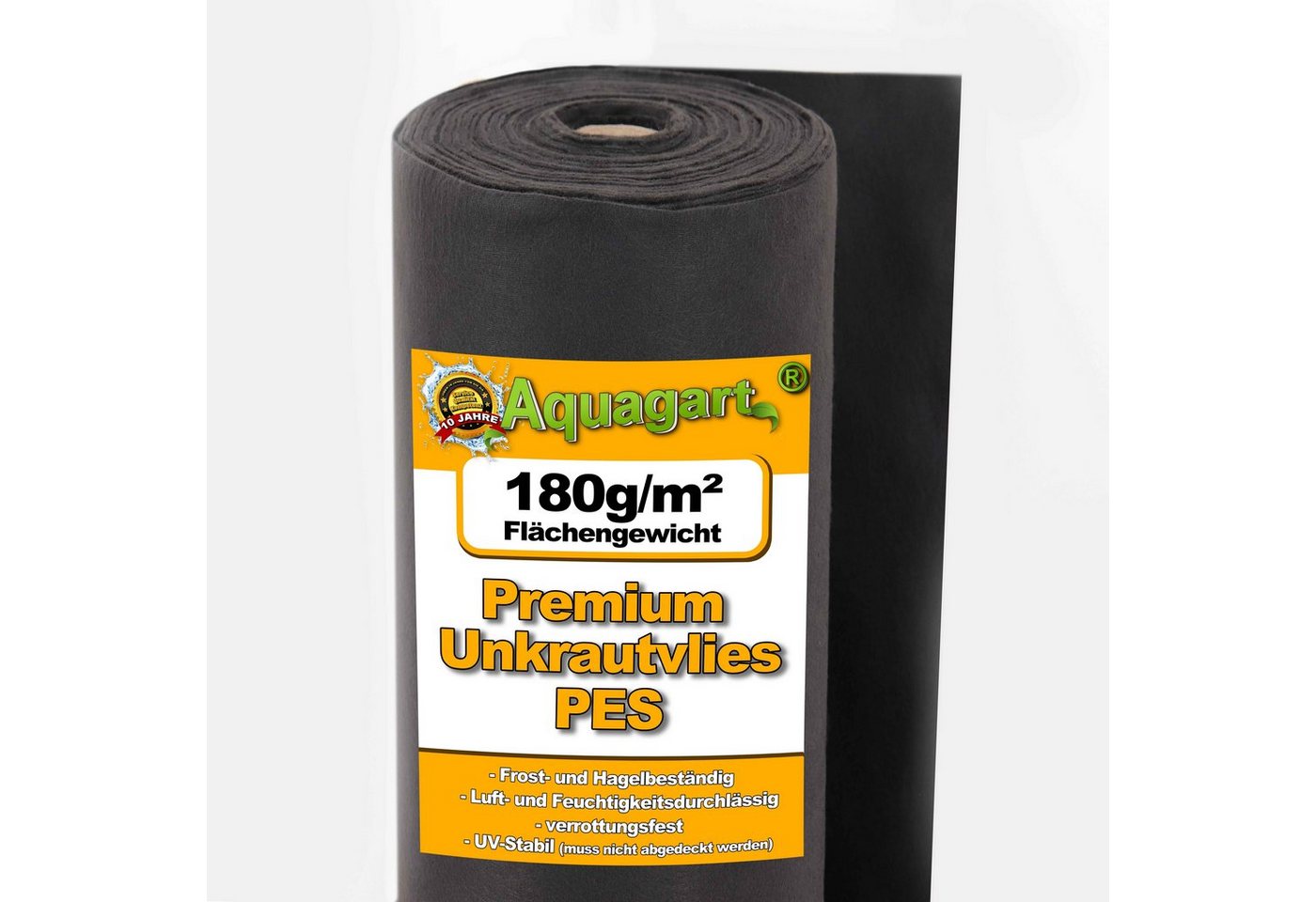 Aquagart Unkrautvlies 500m² Unkrautvlies Gartenvlies Mulchvlies Vlies 180g 2m breit Premium Qualität von Aquagart