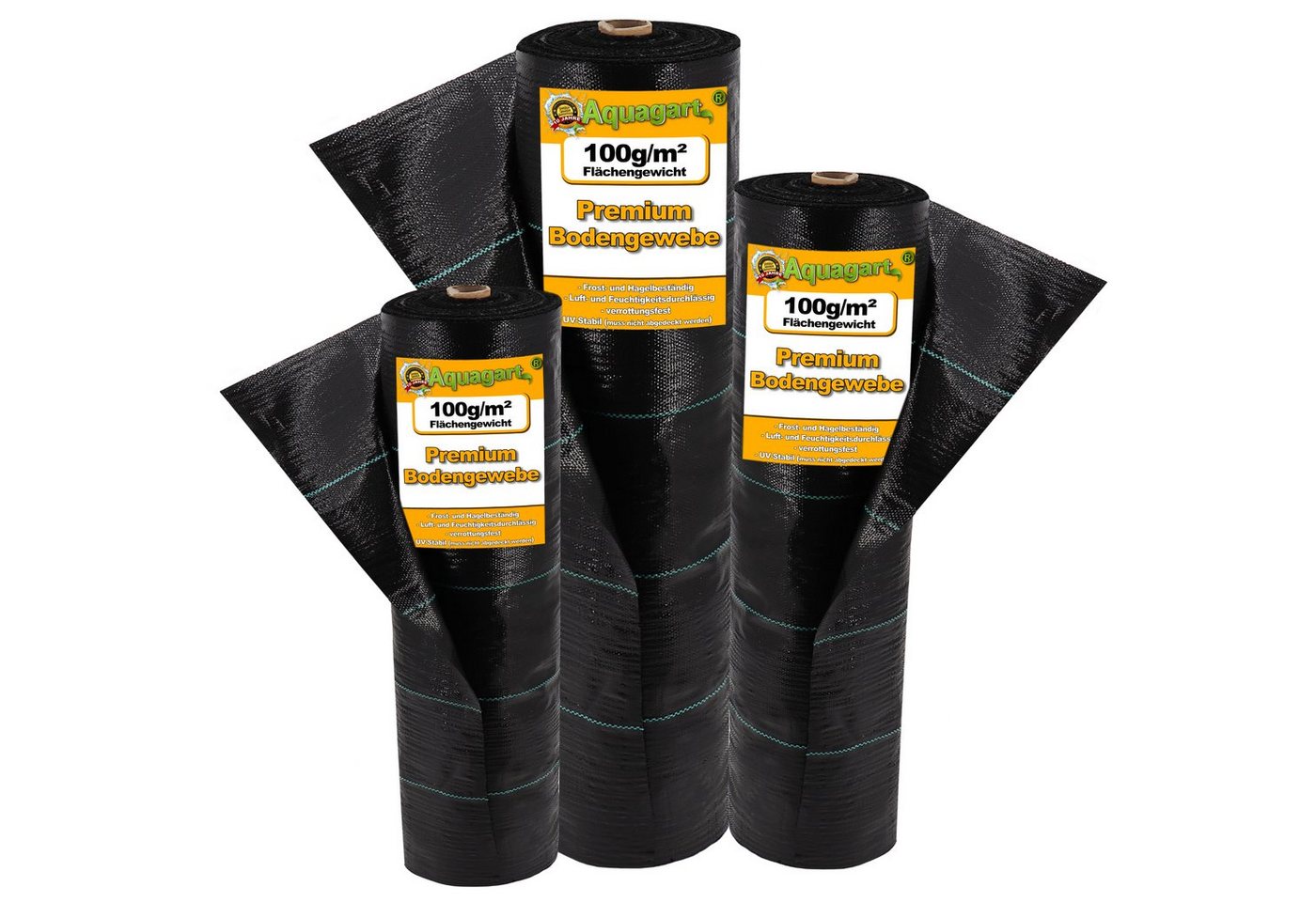 Aquagart Unkrautvlies 5m² Bodengewebe Unkrautfolie Mulchfolie 100g 1m breit schwarz von Aquagart