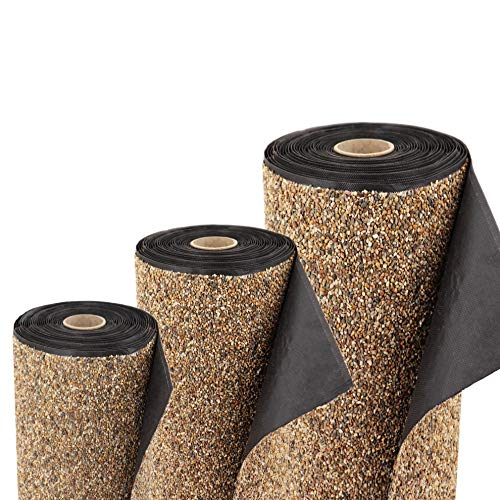 Premium Teich Steinfolie von Aquagart I Steinfolie Teich-Folie für Bachlauf Gartenteich Zubehör I Epdm-Folie Teich Stein-Matte Teichrand Teichzubehör I Kiesfolie (2m, sandfarben 60cm breit) von Aquagart
