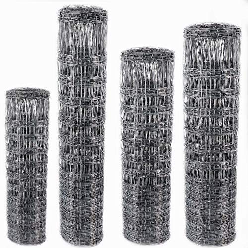 Stabiler Wildzaun 50m von Aquagart 100/10/30 Zaun Höhe 100 cm, 10 Horizontaldrähte Maschenbreite: 30 cm I Drahtzaun Rollzaun Forstzaun Weidezaun Knotengeflecht Maschendraht verzinkt von Aquagart
