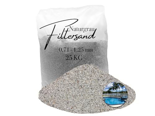 25 kg Filtersand Filterkies hellgrau 0,71-1,25 mm Sand Poolsand für Sandfilteranlagen von Aquagran