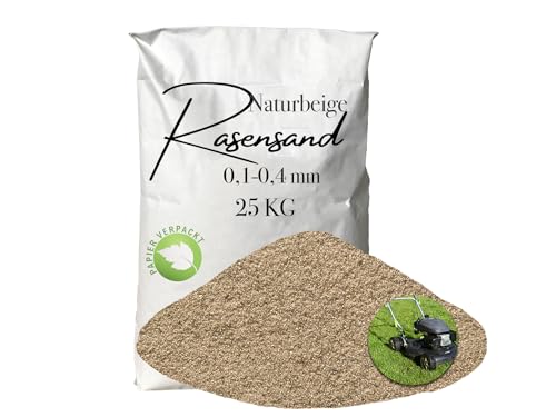 Rasensand 25kg Gartensand Quarzsand 0,1-0,4 mm für Rasenpflege papierverpackt von Aquagran