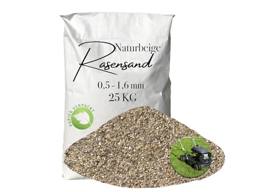 Rasensand 25kg Gartensand Quarzsand 0,5-1,6 mm für Rasenpflege papierverpackt von Aquagran