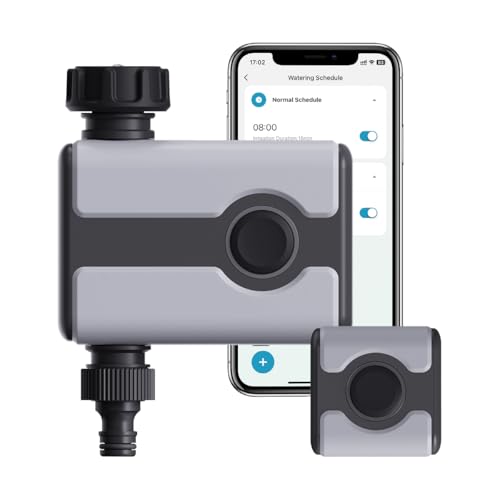 Aqualin WiFi Bewässerungscomputer mit Alexa & Google Assistant – Smart Home Gartenbewässerung mit 2 Bewässerungsmodi, App-Fernsteuerung, Regenverzögerung | 2,4 GHz WLAN, Frostsicher & Leckgeschützt von Aqualin