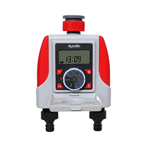Bewässerungscomputer 2-Auslässe Garten Bewässerungsuhr Automatische Wasser Zeitschaltuhr Bewässerungssystem Wasser Timer … von Aqualin
