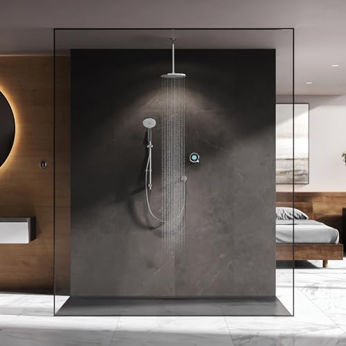 Aqualisa OPQ.A2.BV.DVFC.23 Optic Q Smart-Dusche, verdeckt, mit verstellbaren und Deckenbefestigungen, für Schwerkraftpumpsysteme von Aqualisa