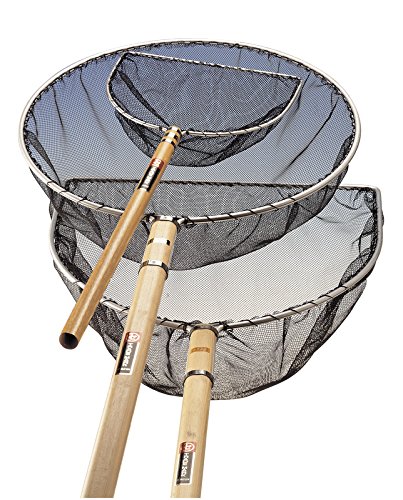 Japankescher halbrund Ø 30 cm, Holzstiel 60 cm schwarzes Netz, Maschenweite: fein von Aqualogistik
