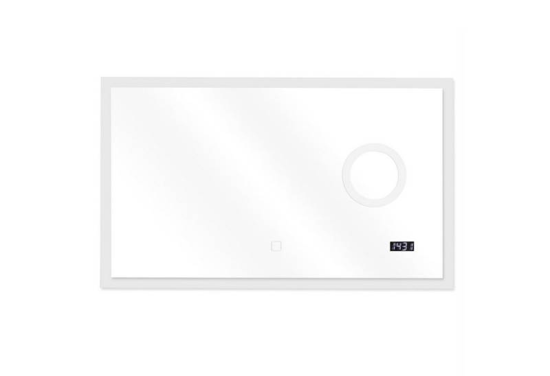 Aquamarin Badezimmerspiegelschrank Badspiegel mit LED - Touchschalter, Digitaluhr - Badezimmerspiegel von Aquamarin