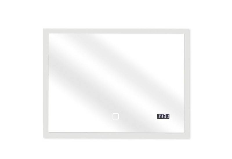 Aquamarin Badezimmerspiegelschrank Badspiegel mit LED - Touchschalter, Digitaluhr - Badezimmerspiegel von Aquamarin